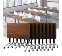 Folding Conference Table Set of 8 Flip Top Meeting & Training Tables on Wheels Compact Seminar & Boardroom Tables for Home Office & Classroom (47.2"x15.7"x29.5")