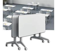 Folding Conference Table Set2PCS Mobile Training Tables for Office Meeting Classroom UseRectangular Modular Design 47"x16"x30"