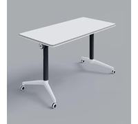 Folding Conference Table with Flip Top Foldable Meeting Table on Silent Wheels Waterproof Surface for Office Seminar Classroom - Size: 47.2x21.7x29.1 Color B