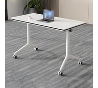 Folding Conference Table with Flip Top Portable Meeting Table with Silent Wheels Waterproof Desktop for Office Classroom & Seminar 31.5"x15.7"x29.1" (Color: A)