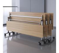 Folding Conference Table with Flip TopMobile Rectangular Training Table on Wheels for Office Classroom Meetings Collapsible Design Saving Solution
