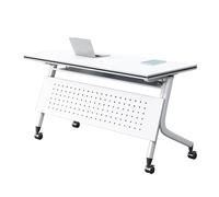 Folding Conference Table with Privacy Flaps & Rollers - Modern Office Meeting Room Table for Classrooms Offices & Collaborative Spaces (120")