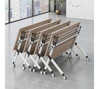 Folding Conference Table with Privacy Partition and Silent Wheels for Modern Meeting Rooms and Educational Institutions