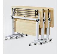 Folding Conference Table with Privacy Partition and Silent Wheels, Mobile Meeting Desk for Educational Institutions and Training Rooms