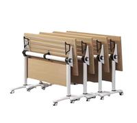Folding Conference Table with Privacy Partition and Silent Wheels, Mobile Meeting Desk for Educational Institutions and Training Rooms