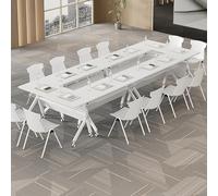 Folding Conference Table with Silent Wheels - Mobile and Foldable Design for Office Meeting Rooms