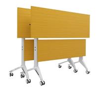 Folding Conference Table with Silent WheelsFlip Top Training Seminar Office DeskPortable Meeting Room Folding Tables for Classroom & Events