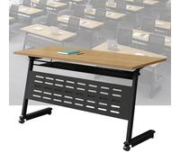 Folding Conference Table with Wheels Flip Top Meeting Table for Home Office & Classroom Portable Seminar Boardroom Table 47.2" x 23.6" x 29.5" - 8 Pack