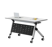 Folding Conference Table with Wheels Flip Top Mobile Rectangular Table for Office & Meeting Room Silent Locking Modular Design (160x60x75cm)