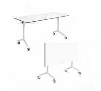 Folding Conference Table with Wheels, Mobile Flip-Top Meeting Table, Space-Saving Design for Office and Classroom, 2.5CM Thickened Desktop, Ideal for Training Rooms