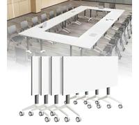 Folding Conference Table with Wheels, Mobile Flip-Top Training Table, Modular Space-Saving Meeting Table, with 2.5CM Thickened Desktop, for Office Classroom & Meeting Room