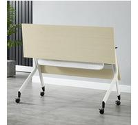 Folding Conference Table with Wheels, Mobile Meeting Tables with Privacy Panel, Silent Rolling Training Desk for Office or School
