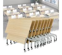 Folding Conference Table with Wheels - Modern Flip Top Meeting Room Tables for Office Training Seminar & Classroom - Space-Saving Design 8-Pack 63"x23.6"x29.5"