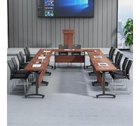 Folding Conference Table with Wheels Stackable Flip Top Training Table for Office Seminar & Classroom - Modular 47in Meeting Table for Conference Room