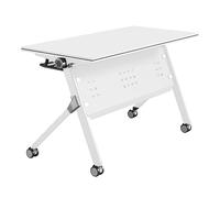 Folding Conference Table with WheelsMobile Rectangular Seminar Table Portable Rolling Meeting Table for Office Classroom & EventsSpaceSaving Design