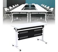 Folding Conference TableMobile Flip Top Training Table Rollable Meeting Table with Casters for Office Classroom and Event SpacesSpaceSaving Design