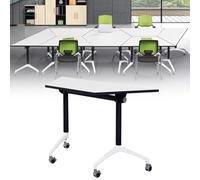 Folding Conference TablePortable Flip Top Meeting Table for 216 People Mobile Seminar & Training Desk with Wheels Ideal for Office & Event Spaces