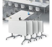 Folding Conference TabModern White Flip Top Meeting Tables Training Tables for OfficeClassroom 4Pack Perfect for Semi & Events