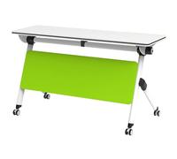 Folding Conference Training Table Set Mobile Rectangular Meeting Desk with Lockable Wheels Portable Multifunctional Computer Table for Office Events & Workshops