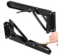 Folding Console Heavy Duty 200 mm, 2 Pieces Folding Angle Heavy Duty Stainless Steel, Folding Hinges for Table Tops, Folding Console with Lock, Shelf Bracket Foldable for Folding Table Wall Mounting