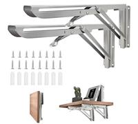 Folding Console Heavy Duty 300 mm, Pack of 2 Stainless Steel Folding Console Table Folding Shelf Brackets Folding Shelf Brackets Wall Shelf Support Bracket for DIY Bracket Folding Table