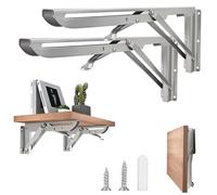 Folding Console Heavy Duty 500 mm, Pack of 2 Stainless Steel Folding Console Table Folding Shelf Brackets Folding Shelf Brackets Wall Shelf Support Bracket for DIY Bracket Folding Table