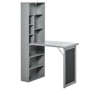 Folding Convertible Desk with Blackboard Multi-function Computer Office Workstation Side Shelf for Home Office