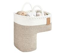 Folding Cotton Linen Stair Basket 38 x 38 x 25 cm with Portable Handle, Durable Woven Design, Large Storage Capacity | Dirty Clothes, Toys,