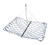 Folding Crab Trap, Crabbing Blue Nets, Stainless Steel Crab Catcher, 18.11x11.02x13.78 inches Compact Square Net Equipment, Ideal for Lobster, Fish, Catching on Beach, Lake and Pond