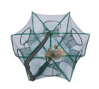 Folding Crayfish Cage Trap - Lightweight Net, Heavy Duty Rust Proof Wire Mesh, Portable Easy Carry Fishing Equipment, Quick Assembly Design | Kayak Lake Freshwater Saltwater Crabbing Shrim