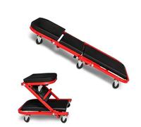 Folding Creeper Seat, 2-in-1 Rolling Padded Car with 6 Universal Wheels, Lie Down or Sit Mechanics Stool for Shop, Garage, 150KG Weight Capacity