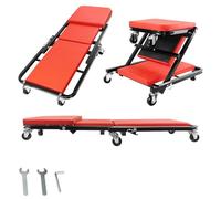 Folding Creeper Seat with 6 360° Rotatable Wheels, 2-in-1 Folding Mechanics Car Creeper, Extended 36" Rolling Mechanic Creepers, 150kg Load Capacity, Durable Garage Workshop Stool for Under Vehicle