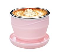 Folding Cup,180ml Water Cup with Lid and Lanyard - Reusable Mug for Cold Drink Juice Coffee Brewing Kitchen Home Hiking Car Beach