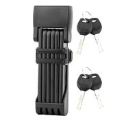 Folding Cycling Lock, Anti-Cutting Bik e Security, 7.09 x 1.97 Inches Theft-Proof Scooter Lock, Compact Foldable Design with 2 Keys and Mount Bracket Zinc Alloy and ABS Made