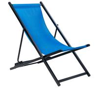Beliani Folding Deck Chair Locri Ii Metal Blue