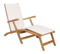 Folding Deck Chair with Cushion with Cushion Solid Teak Wood Reclining vidaXL
