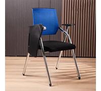 Folding Desk Chair with Lumbar Support Portable Home Office Chair with Armrests Compact Foldable Seat for Small Spaces Comfortable Blue Chair (19.2" D x 22.4" W x 35.4" H)