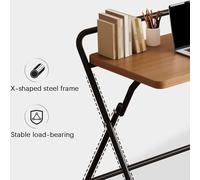 Folding Desk Computer Table Writing Table Space Saving No Assembly Required for Home School Office Small Place Natural Wood Color