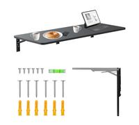 Folding Desk Folding Table Floating Table 100x40cm max 50 kg Black