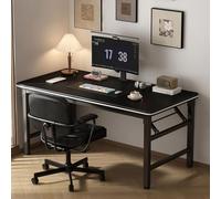 Folding Desk No Assembly,Modern Simple Writing Desk,Computer Desks,Makeup Vanity Console Table,Conference Table,Square Tables For Small Space Home Office Bedroom(Black,80 * 40cm)