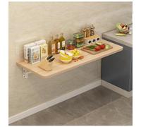 Folding Desk Wooden, Wall Mounted Foldable Table, Laundry Fold Down Hanging Table, Wall Mounted Workbench with Heavy Duty Bracket for Kitchen,Beige,60X50cm