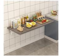 Folding Desk Wooden, Wall Mounted Foldable Table, Laundry Fold Down Hanging Table, Wall Mounted Workbench with Heavy Duty Bracket for Kitchen,Grey,90X30cm