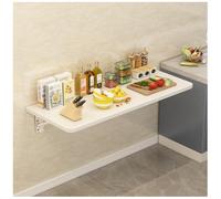 Folding Desk Wooden, Wall Mounted Foldable Table, Laundry Fold Down Hanging Table, Wall Mounted Workbench with Heavy Duty Bracket for Kitchen,White,120X30cm