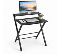 Folding Desk Work Desk PC Table with Monitor Shelf