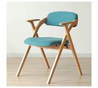 Folding Dining Chair, Cushioned Leather with Arms, Mid-Century Design, Padded Seat Backrest, Wooden Frame for Living Room, Kitchen, Office, Study