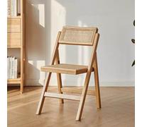 Folding Dining Chairs, Portable Armless Rattan Seats, Mid Century Modern Design, Solid Wood Frame, Stylish & Space Saving for Kitchen & Dining Room