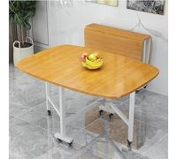 Folding Dining Drop Leaf Table，Wooden Extendable Dining Table With Universal Wheel Multifunction Space Saver Table And Chairs For Restaurant Living Room Patio Deck (Color : 005, Size : 100 * 60cm) LWX