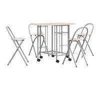 Folding Dining Set 5 Pieces Dining Room Table and Chairs Kitchen MDF vidaXL