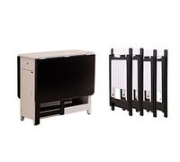 Folding Dining Table and Chairs Set, Drop Leaf Extension, Wheels, Drawer, Solid Wood, Farmhouse Design, Space Saving Kitchen Island Set