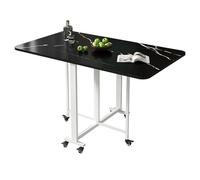 Folding Dining Table, Foldable Kitchen Table, Drop Leaf Extension Dining Table, Modern Space Saving Extendable Kitchen Desk, Folding Dining Table Open Shelf, for Small Spaces/Farmhouse/Livin LWX